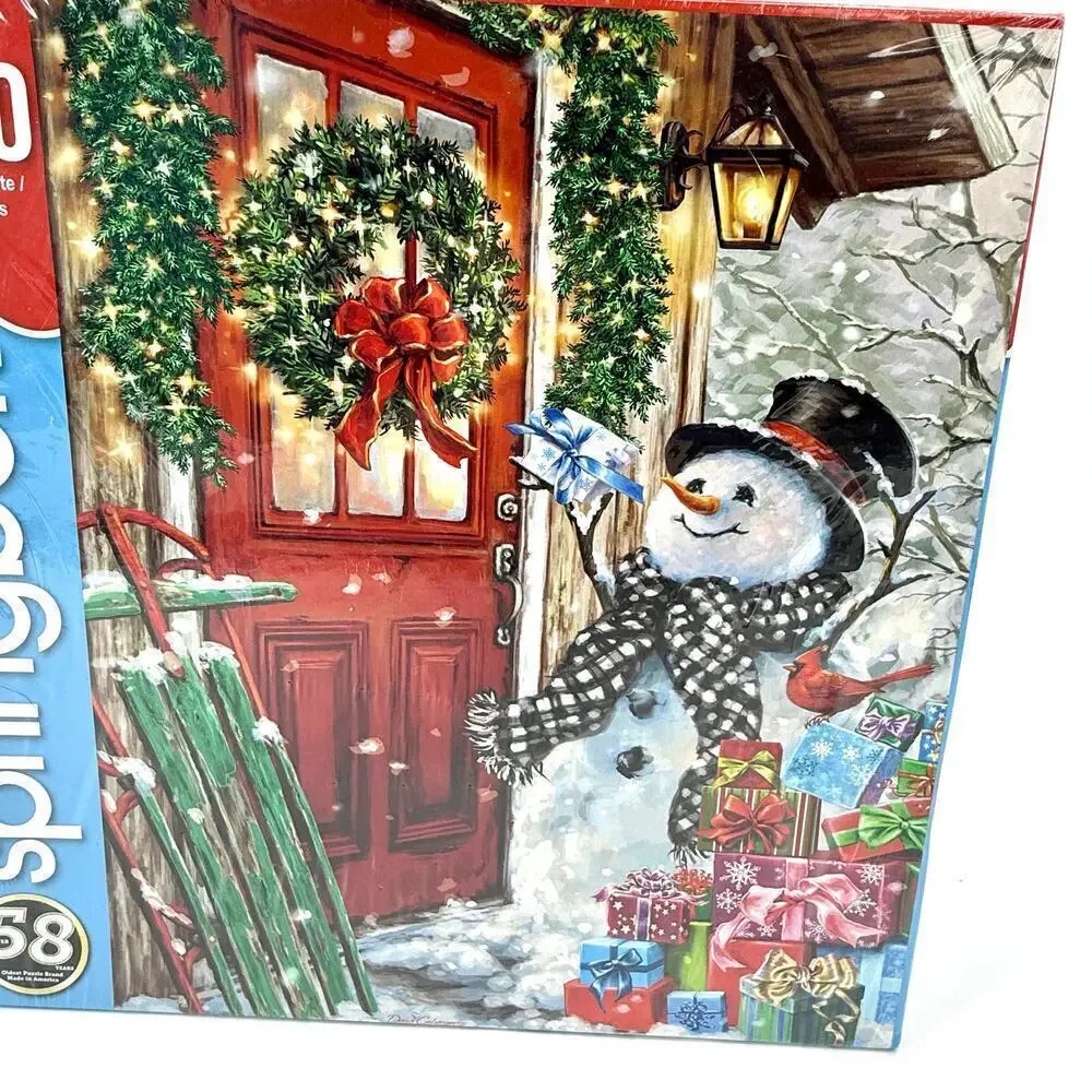 SPRINGBOK NOS Sealed 1000 Piece Jigsaw Puzzle “Delivering Gifts” Snowman 2021